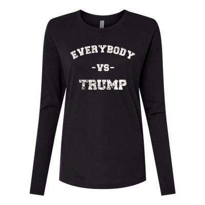 Distressed Everybody VS Trump Womens Cotton Relaxed Long Sleeve T-Shirt