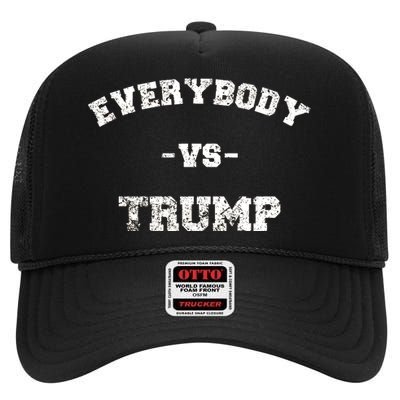 Distressed Everybody VS Trump High Crown Mesh Back Trucker Hat