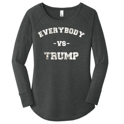 Distressed Everybody VS Trump Women's Perfect Tri Tunic Long Sleeve Shirt