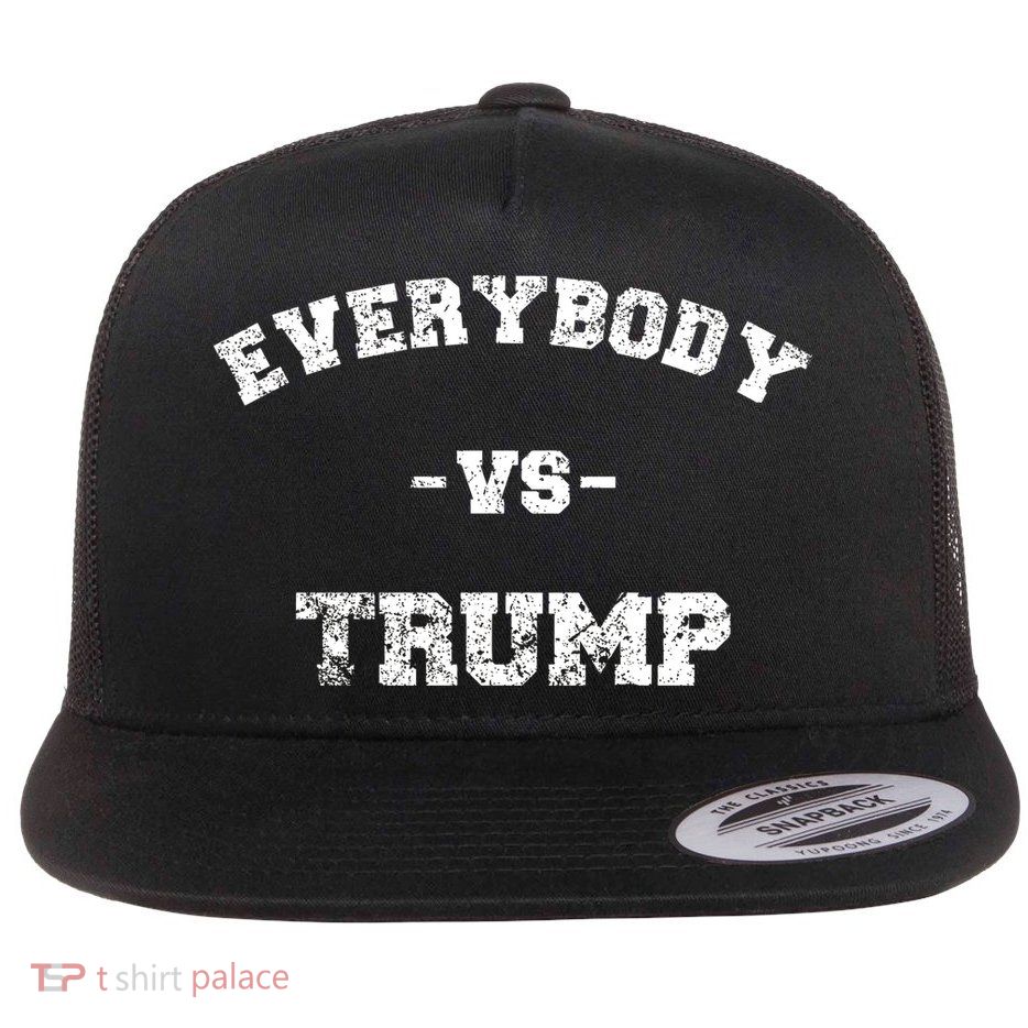 Distressed Everybody VS Trump Flat Bill Trucker Hat