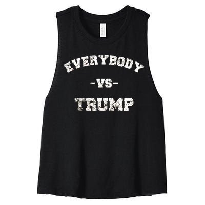 Distressed Everybody VS Trump Women's Racerback Cropped Tank