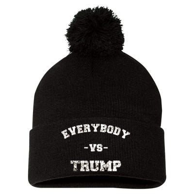 Distressed Everybody VS Trump Pom Pom 12in Knit Beanie