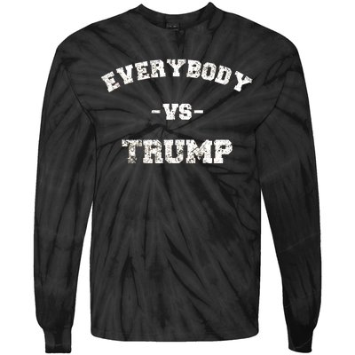 Distressed Everybody VS Trump Tie-Dye Long Sleeve Shirt