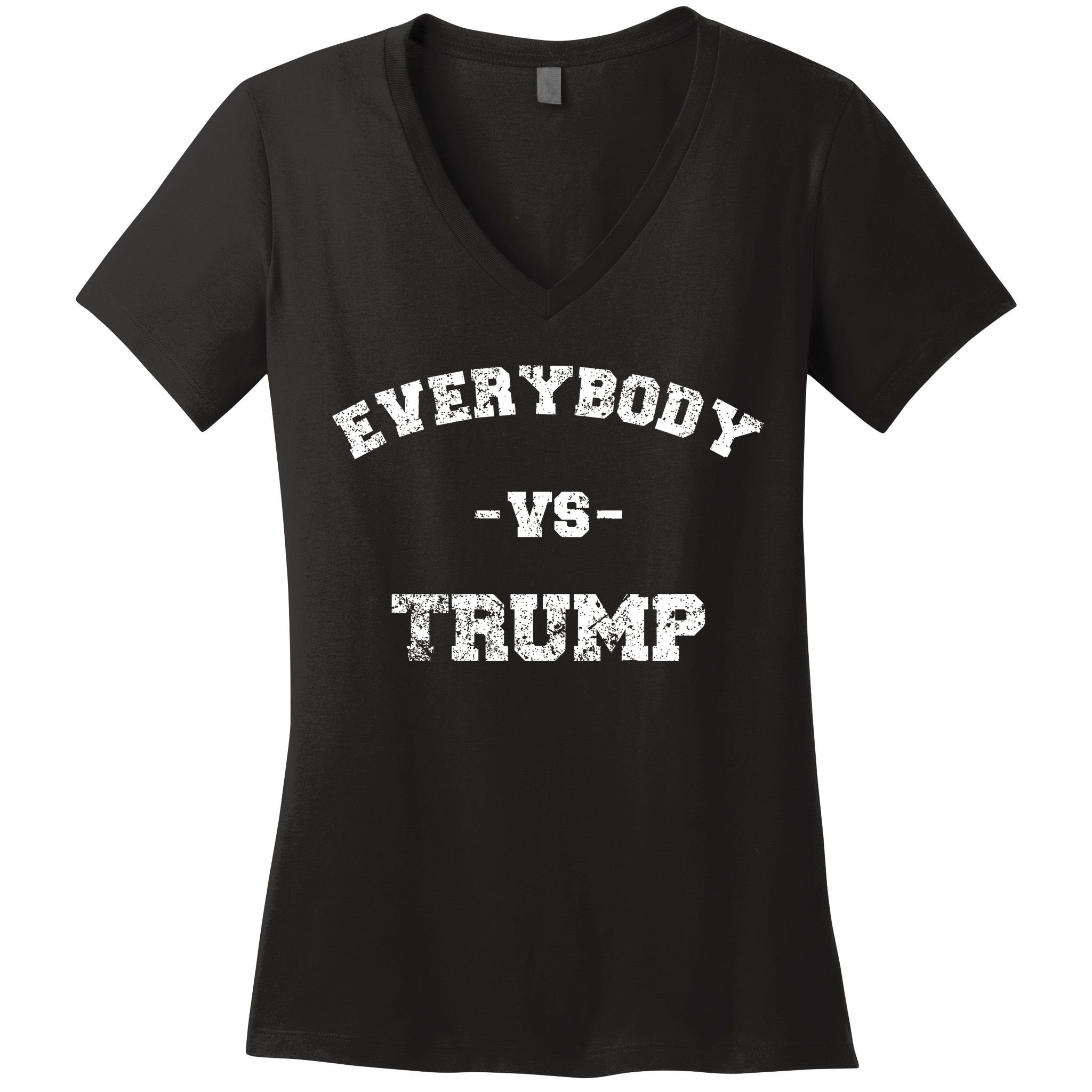 Distressed Everybody VS Trump Women's V-Neck T-Shirt