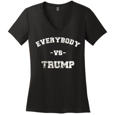 Distressed Everybody VS Trump Women's V-Neck T-Shirt