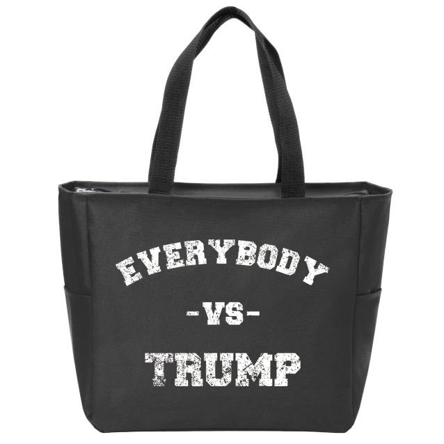 Distressed Everybody VS Trump Zip Tote Bag