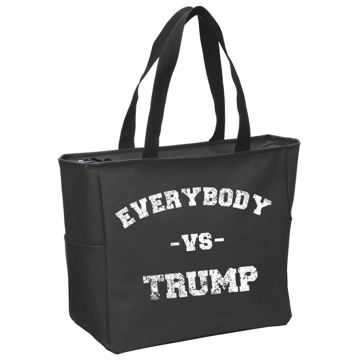 Distressed Everybody VS Trump Zip Tote Bag