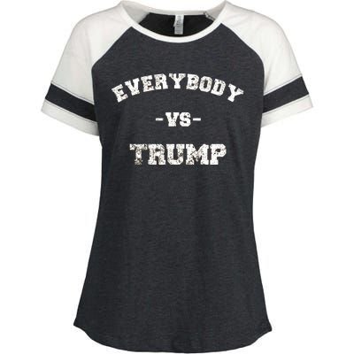 Distressed Everybody VS Trump Enza Ladies Jersey Colorblock Tee