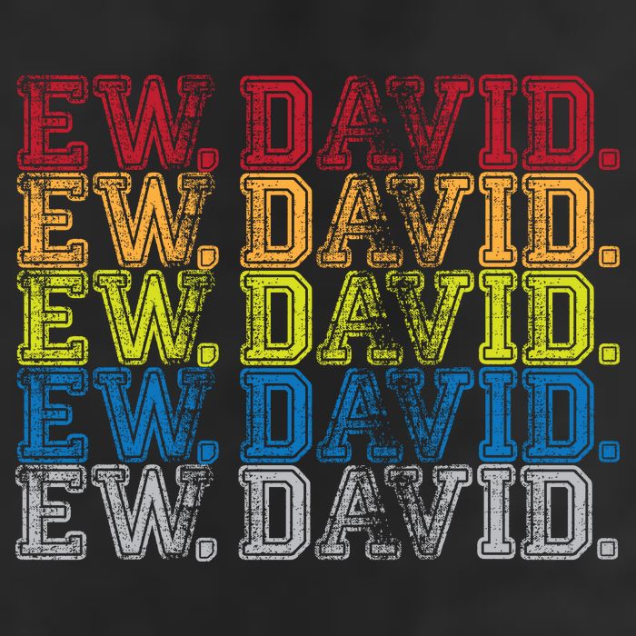 Distressed Ew, David 7 Panel Mesh Trucker Snapback Hat