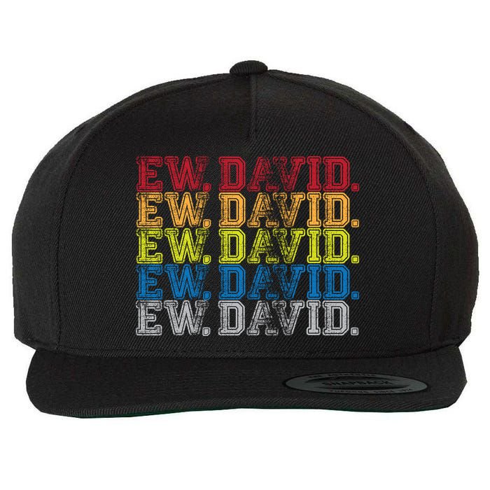 Distressed Ew, David Wool Snapback Cap