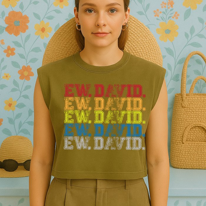Distressed Ew, David Garment-Dyed Women's Muscle Tee
