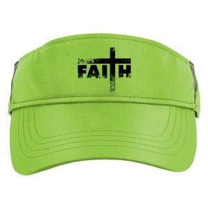 Distressed Faith Cross  Adult Drive Performance Visor