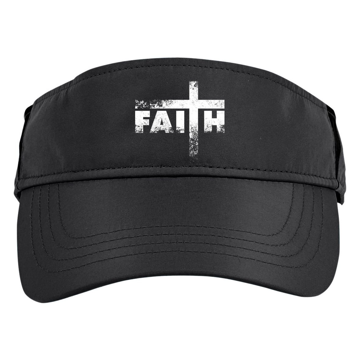 Distressed Faith Cross  Adult Drive Performance Visor