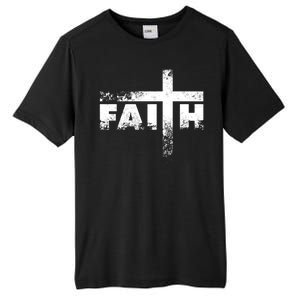 Distressed Faith Cross  Tall Fusion ChromaSoft Performance T-Shirt