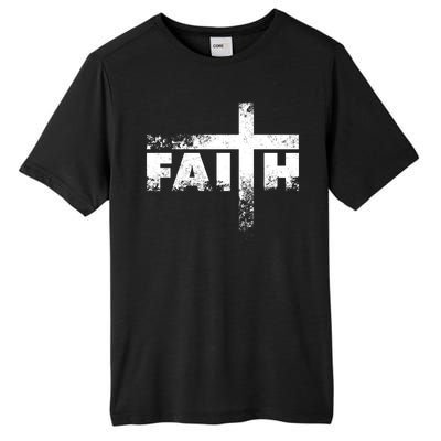 Distressed Faith Cross  Tall Fusion ChromaSoft Performance T-Shirt