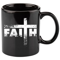 Distressed Faith Cross  11oz C Handle Ceramic Mug