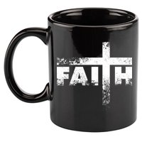 Distressed Faith Cross  11oz C Handle Ceramic Mug