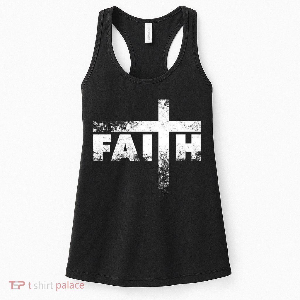 Distressed Faith Cross  Womens Tank Top