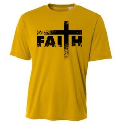 Distressed Faith Cross  Cooling Performance Crew T-Shirt