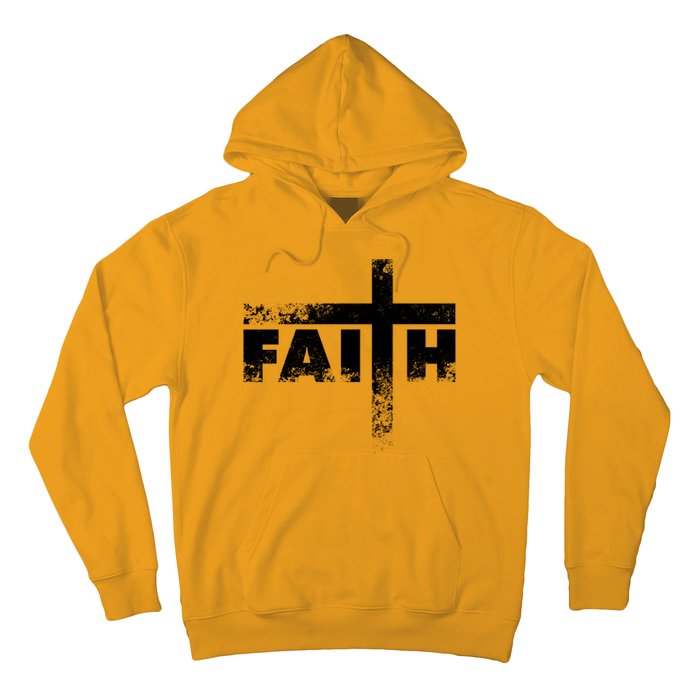 Distressed Faith Cross  Hoodie