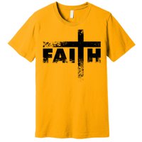 Distressed Faith Cross  Premium T-Shirt