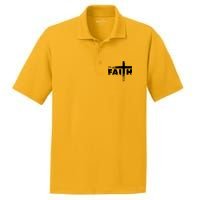 Distressed Faith Cross  PosiCharge RacerMesh Polo