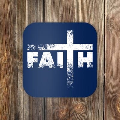 Distressed Faith Cross  Coaster