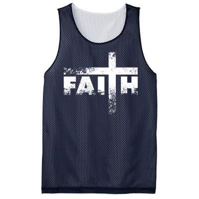 Distressed Faith Cross  Mesh Reversible Basketball Jersey Tank