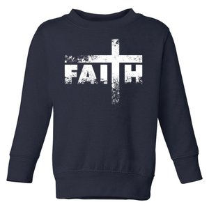 Distressed Faith Cross  Toddler Sweatshirt