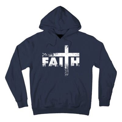 Distressed Faith Cross  Tall Hoodie