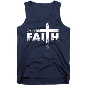 Distressed Faith Cross  Tank Top