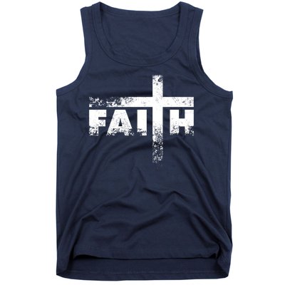 Distressed Faith Cross  Tank Top