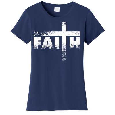 Distressed Faith Cross  Women's T-Shirt