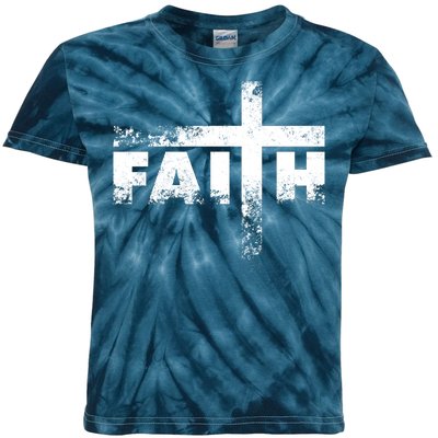 Distressed Faith Cross  Kids Tie-Dye T-Shirt