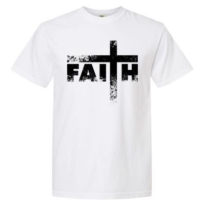 Distressed Faith Cross  Garment-Dyed Heavyweight T-Shirt