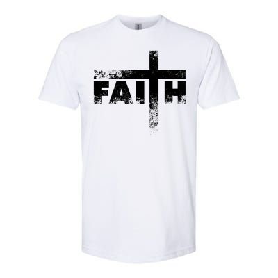 Distressed Faith Cross  Softstyle CVC T-Shirt