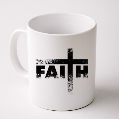 Distressed Faith Cross  Coffee Mug