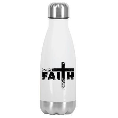 Distressed Faith Cross  Stainless Steel Insulated Water Bottle