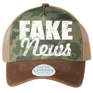 Distressed Fake News Logo Legacy Tie Dye Trucker Hat