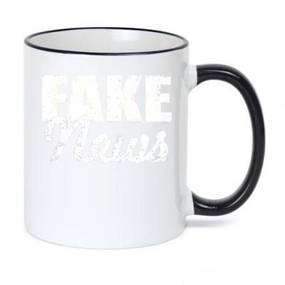 Distressed Fake News Logo 11oz Black Color Changing Mug