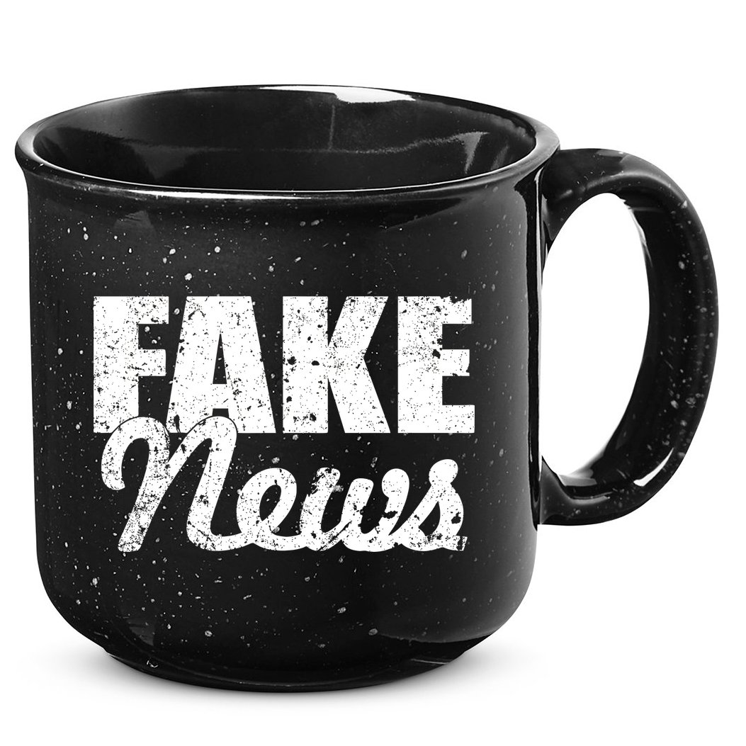 Distressed Fake News Logo 15oz Campfire Ceramic Mug