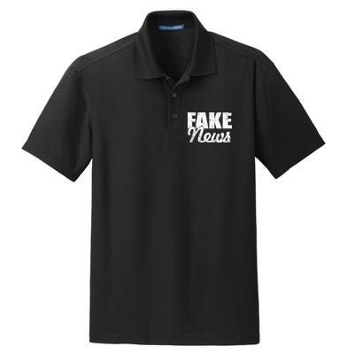 Distressed Fake News Logo Dry Zone Grid Polo