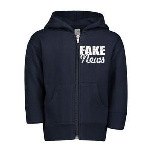 Distressed Fake News Logo Toddler Zip Fleece Hoodie