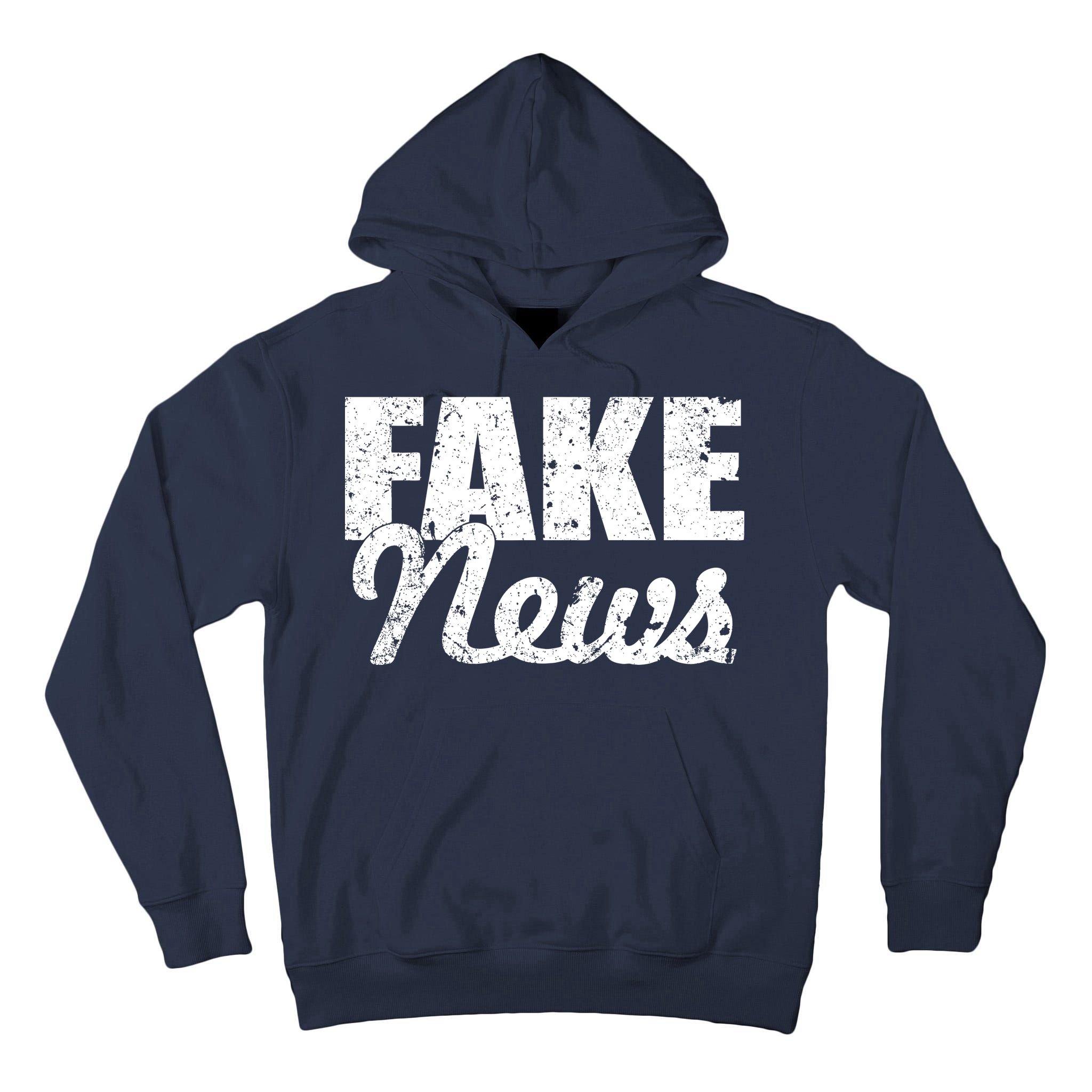Distressed Fake News Logo Tall Hoodie