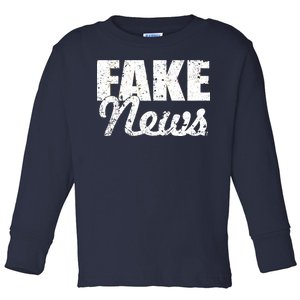 Distressed Fake News Logo Toddler Long Sleeve Shirt