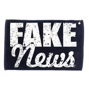 Distressed Fake News Logo Grommeted Golf Towel