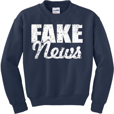 Distressed Fake News Logo Kids Sweatshirt