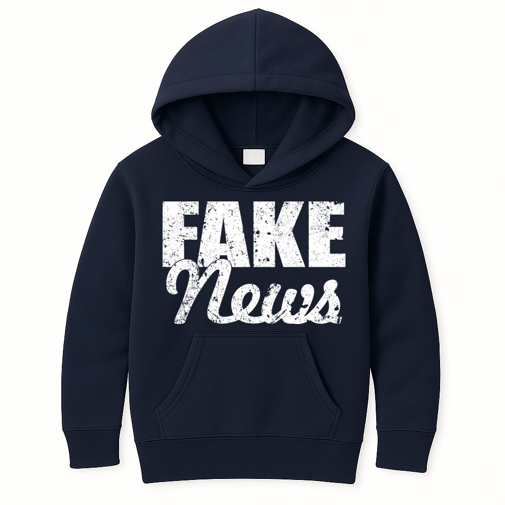 Distressed Fake News Logo Kids Hoodie