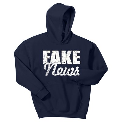 Distressed Fake News Logo Kids Hoodie