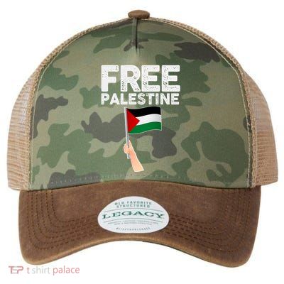 Distressed Free Palestine Waving Flag Legacy Tie Dye Trucker Hat